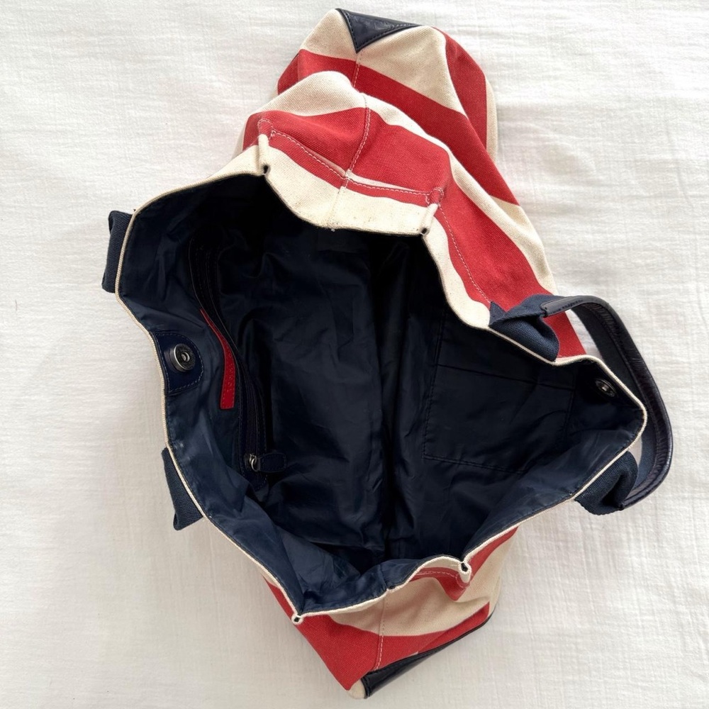 Y2K Tommy Hilfiger Red, White & Blue Striped Tote Bag - Picture 6 of 8